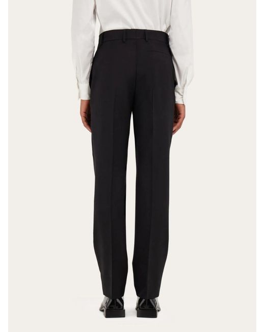 Ferragamo Black Flat Front Tailored Trouser for men