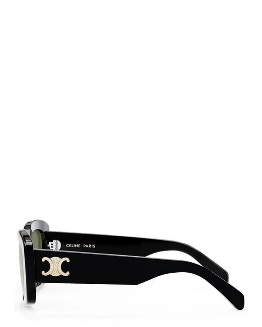 Céline White Triomphe Rectangle-Frame Sunglasses