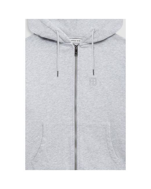 Anine Bing Gray Zippered Hoodie