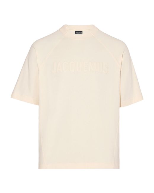 Jacquemus White Le Typo Crewneck T-Shirt for men