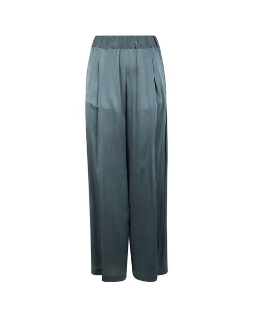 Semicouture Blue Pleated Trousers
