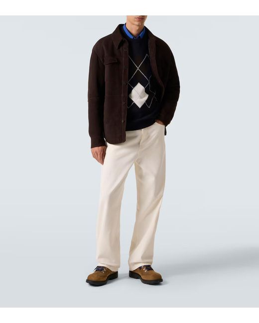 arch4 Blue Diamond Pattern Knitted Sweater for men