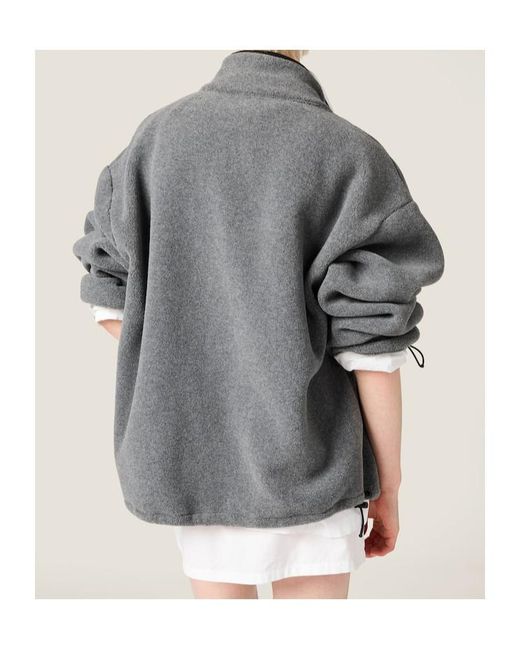 Miu Miu Gray Teddy Zipped Jacket