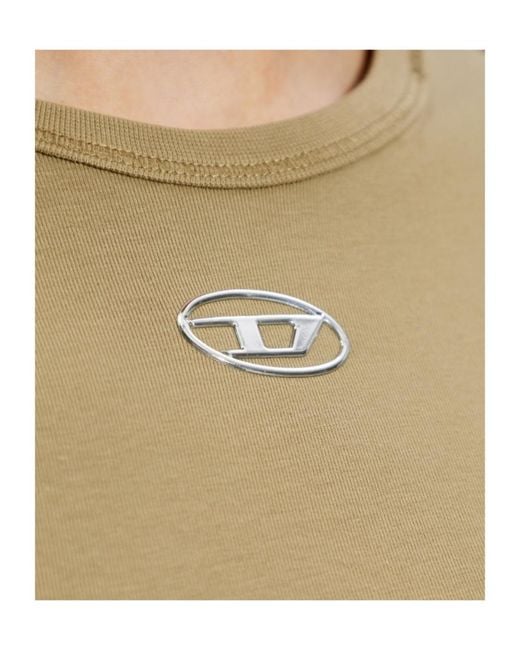 DIESEL Natural T-Uncutieslong-Od Crewneck T-Shirt