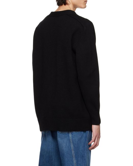 McQueen Black Cut-Out Knitted Cardigan for men