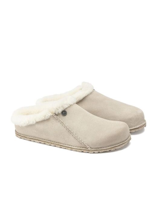 Birkenstock White Zermatt Premium Slippers