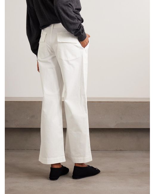 Nili Lotan White Leon Straight-Leg Track Pants