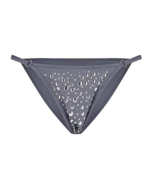 GIMAGUAS Gray Gaia Embellished Bikini Bottoms