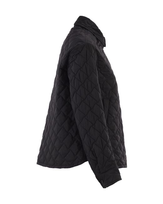 Herno Black Quilted Button-Up Jacket