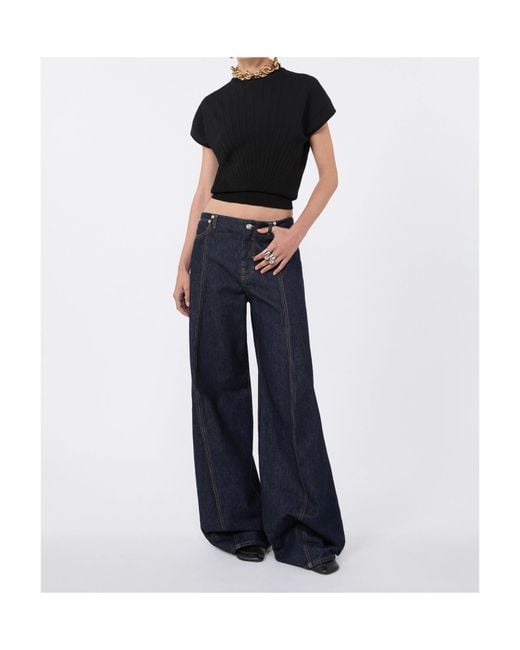 Sportmax Black Spxsamba Fitted Waist Knitted Top