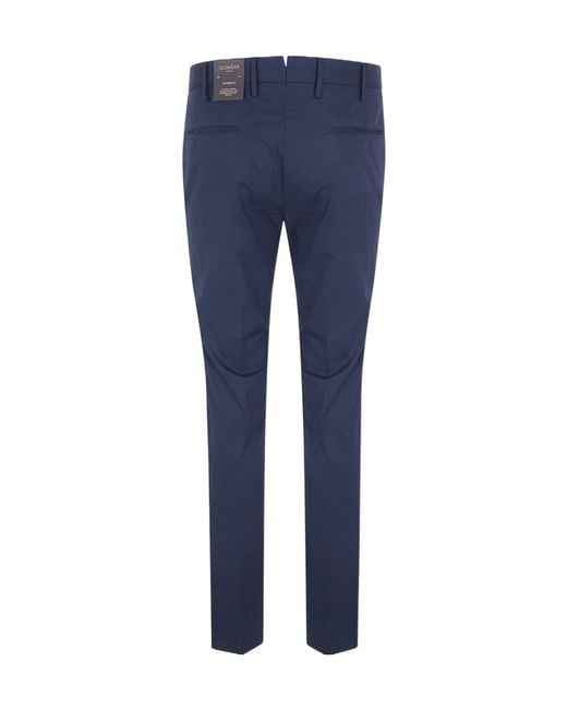 Incotex Blue Poplin Trousers for men