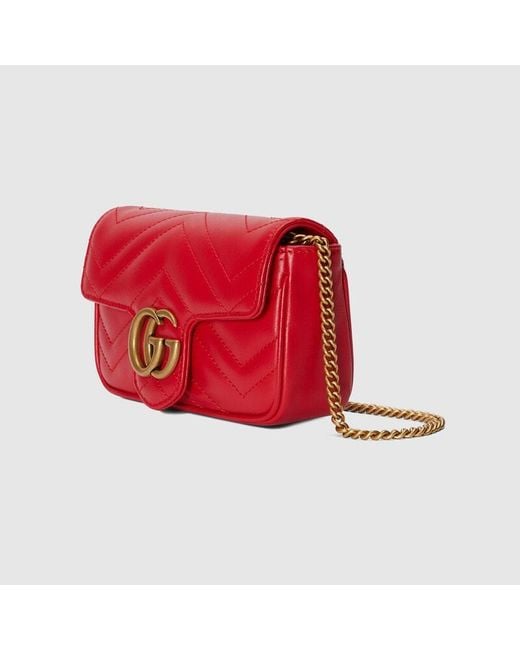 Gucci Red Interlocking G Marmont Shoulder Bag