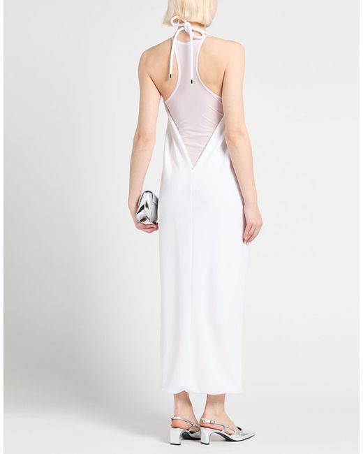 Sportmax White Solid Color Sleeveless Dress