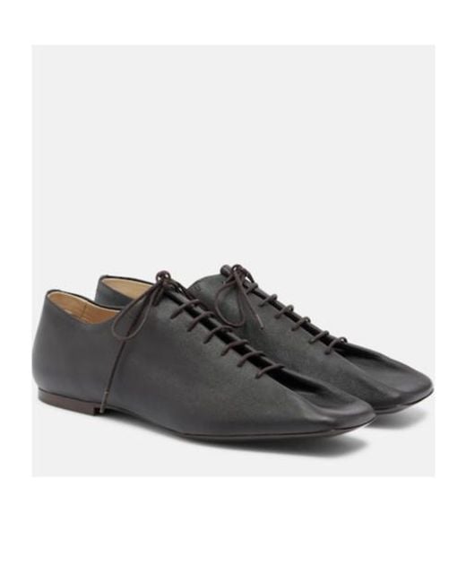 Lemaire Black Souris Leather Derby Shoes