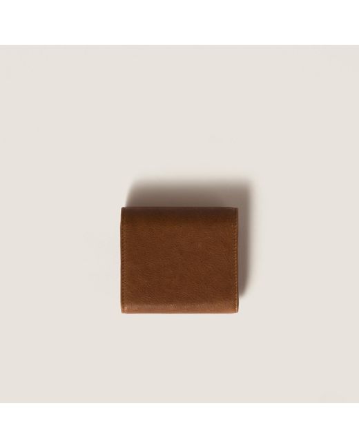 Miu Miu Brown Small Nappa Leather Wallet