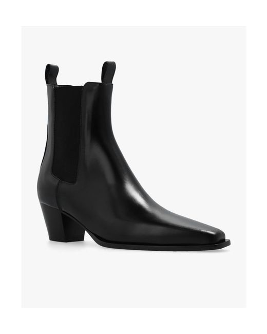 Totême Black Totême The City Pointed-Toe Chelsea Boot