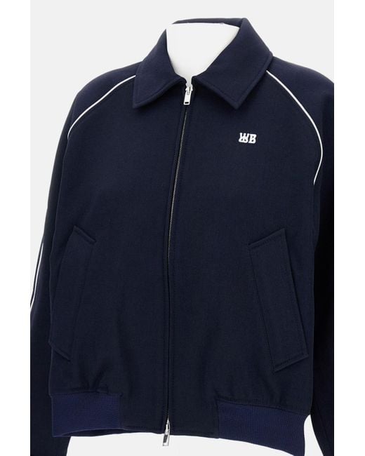 Wales Bonner Blue Full-Zip Jacket With A Pointed Collar