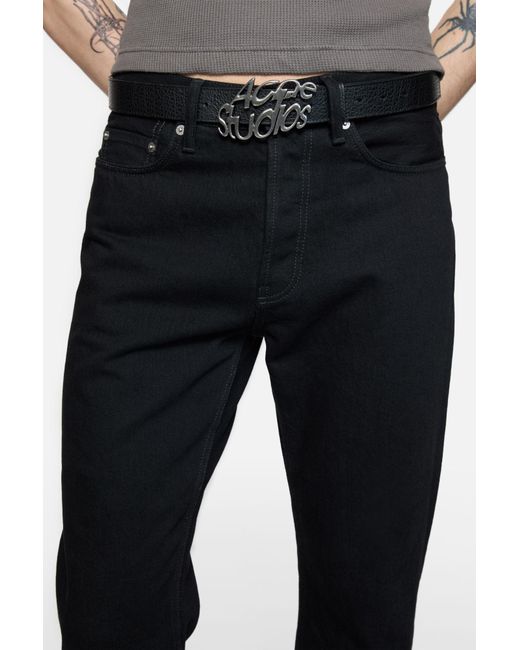 Acne Black Button Detailed Flared Jeans for men