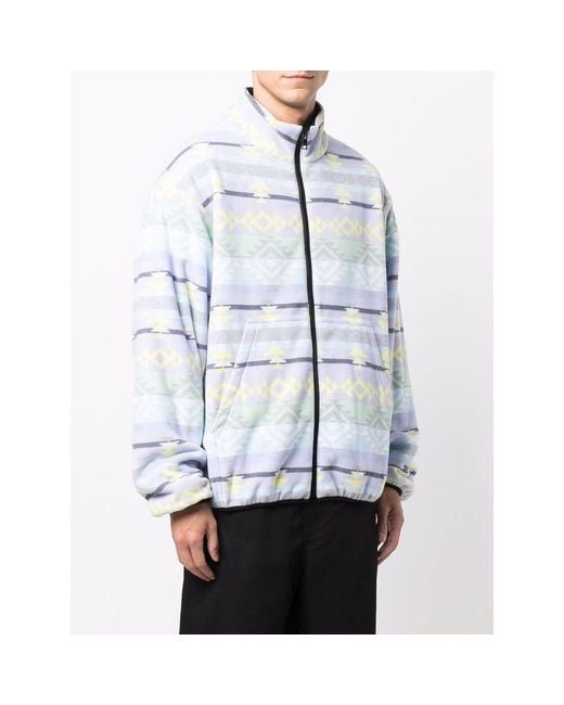 MSGM Blue Abstract Pattern Printed Jacket for men