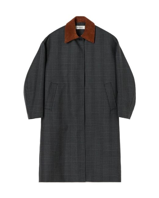 Rohe Black Plaid Mid-Length Coat