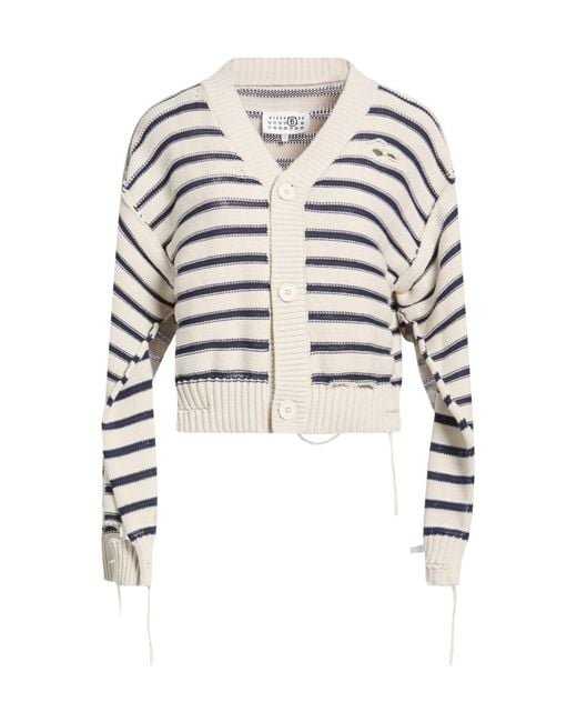 MM6 by Maison Margiela White Long Sleeves Cardigan