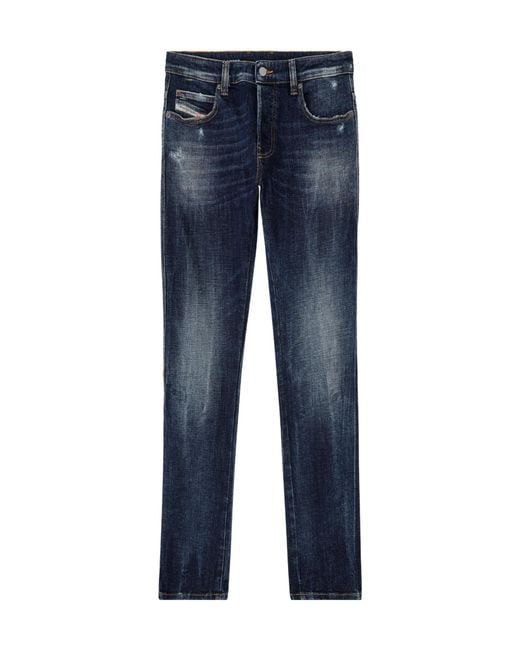 DIESEL Blue D-Vyl 0Adbn Button Slim Jeans for men