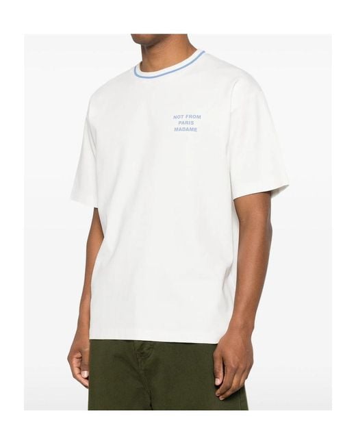 Drole de Monsieur White Short-Sleeved T-Shirt for men