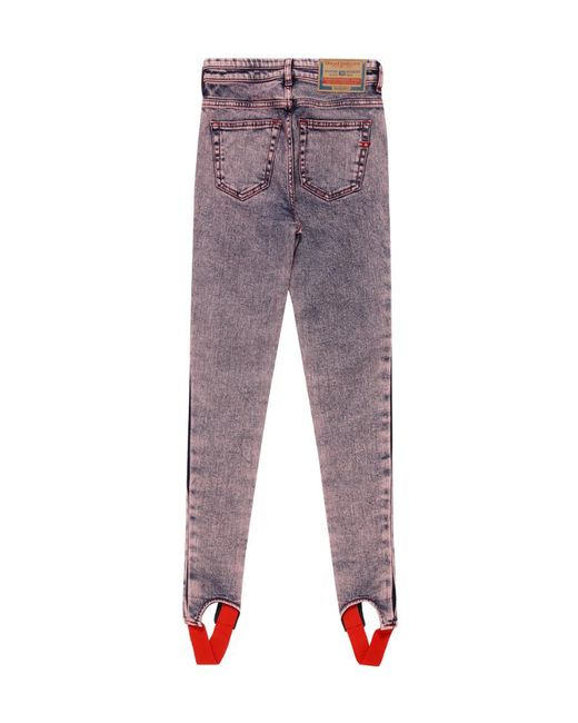 DIESEL Red D-Duc Quilted Stirrup Skinny Jeans