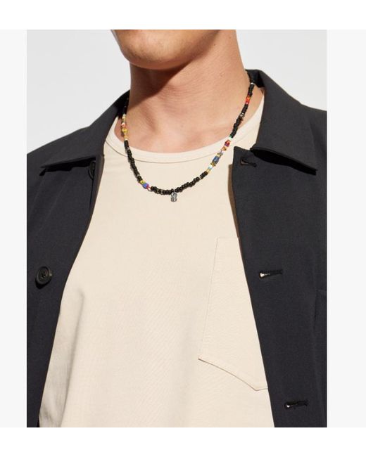 Paul Smith Metallic Beaded Pendant Necklace for men