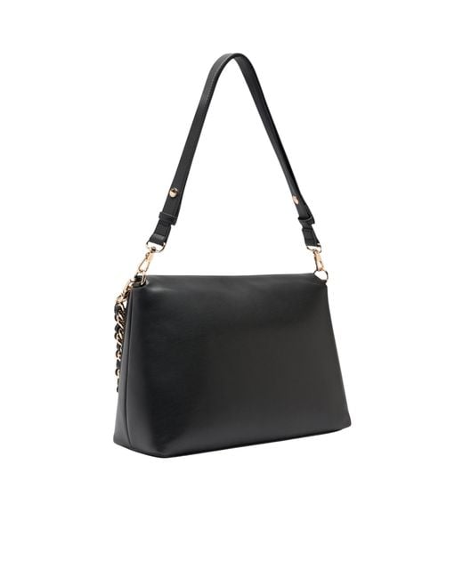 Liu Jo Black Lapuffy Large Braided Chain Logo Satchel