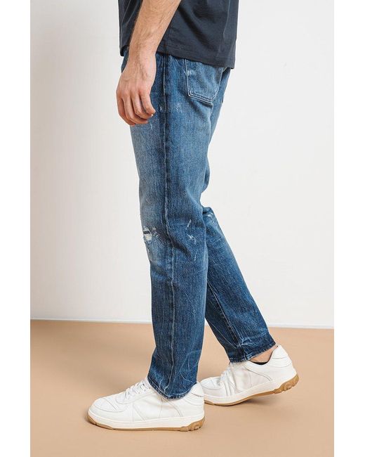 Boss Blue Boss Distressed Straight-Leg Jeans for men
