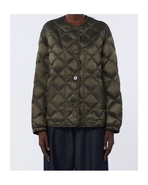 Max Mara Gray Down Diamond-Quilted Jacket