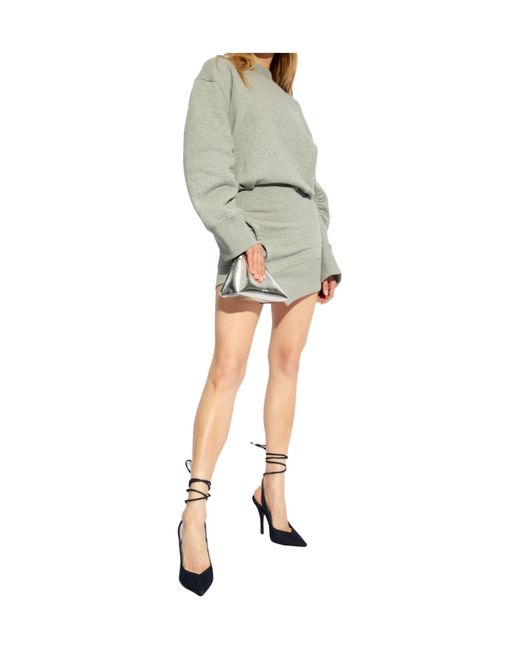 The Attico White The Asymmetric Crewneck Mini Dress