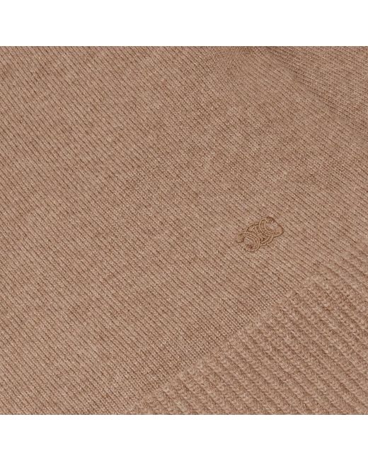 Céline Natural Long-Sleeved Round Neck Sweater