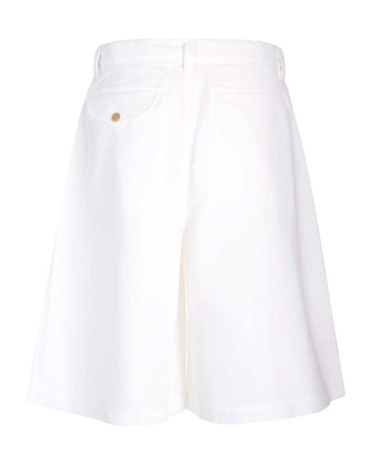 Comme des Garçons White Comme Des Garçons Shirt Knee-Length Twill Shorts for men