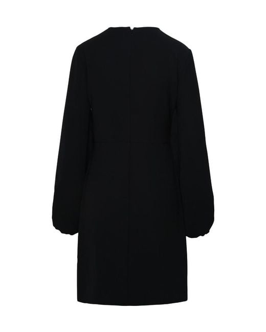 P.A.R.O.S.H. Black Long-Sleeved A-Line Mini Dress
