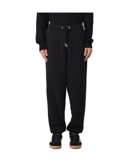 AMI Black Logo-Patch Drawstring Track Pants for men