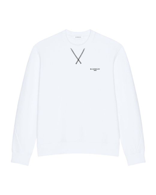 Givenchy White Paris Couture Seam Crewneck Sweatshirt for men