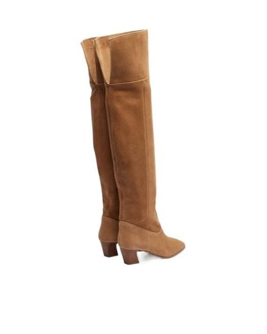 Aquazzura Brown Suede Over-The-Knee Boots