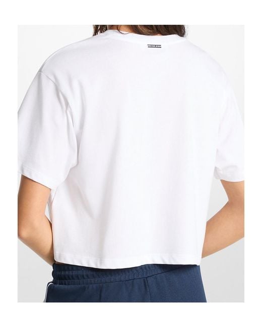 MICHAEL Michael Kors White Logo-Detail Cropped T-Shirt