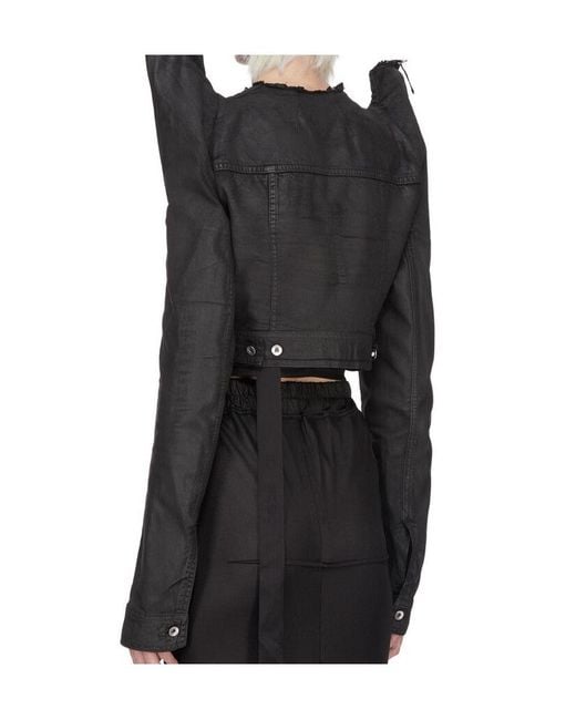 Rick Owens Black Frayed Jacket