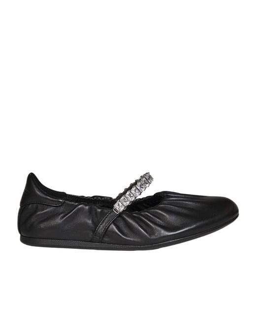 Jimmy Choo Black Pleated Flats