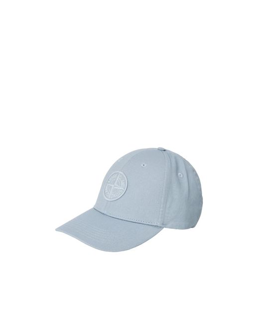 Stone Island Blue Printed Logo Baseball Cap for men