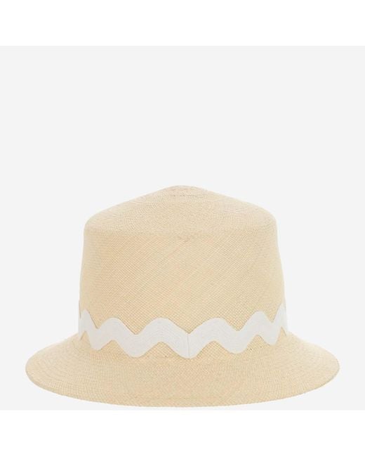Maison Michel White Logo Plaque Bucket Hat