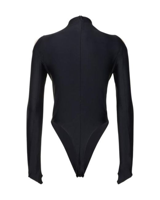 Mugler Black Open-Necked Seamless Jumpsuit
