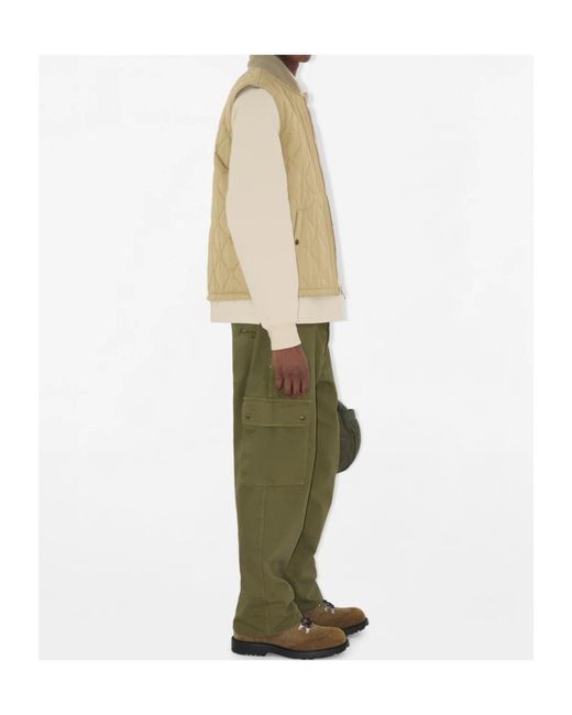Burberry Natural Quilted Gabardine Gilet for men