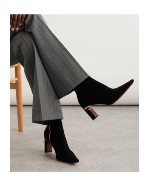 McQueen Black Pointed-Toe Ankle Boots