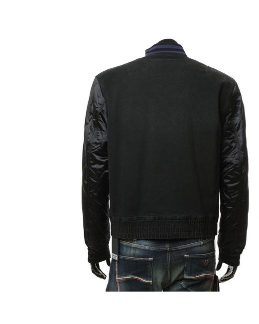 Versace Jeans Black Logo Baseball Jacket for men