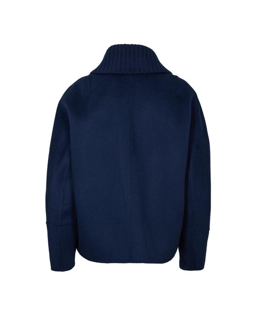 Joseph Blue Zippered Long-Sleeved Knit Cardigan