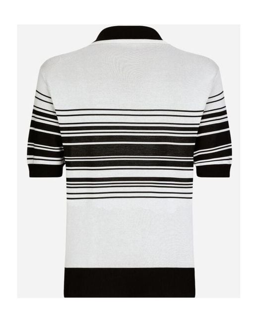Dolce & Gabbana Black Silk Polo Shirt for men